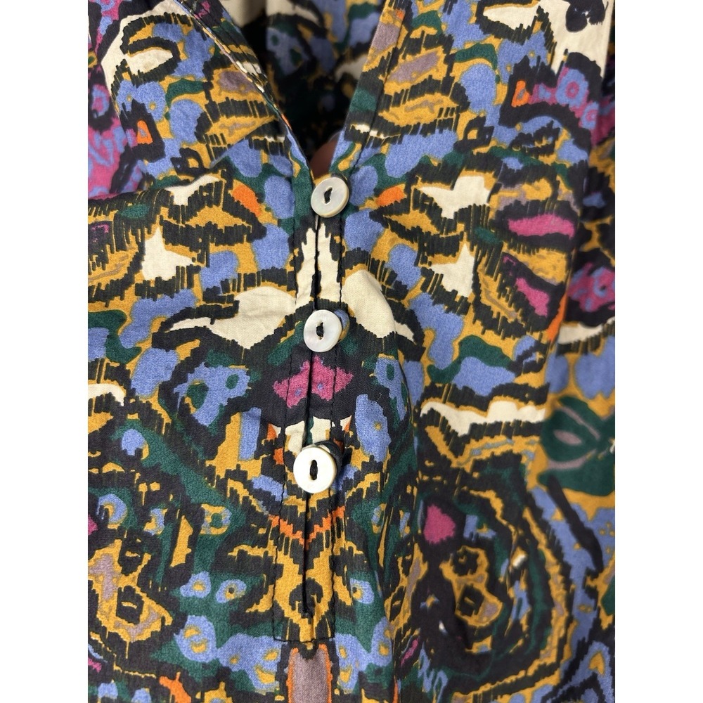 Cleobella Felicia Blouse In Mosaic Ikat Long Puff Sleeve Boho Colorful Size XL - Picture 8 of 11